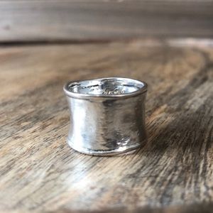 Silpada Hammered Sterling Silver Cuff Ring Size 7
